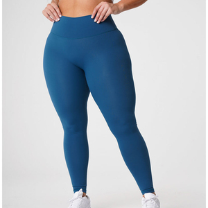 Lupin fieltro venta al por mayor personalizado azul del Pacífico firma Leggings suave sedoso mantecoso cintura alta ropa activa moda gimnasio Leggings mujeres - Product Image 1
