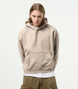 เสื้อฮู้ดดี้ทรงบ็อกซี่ผ้าฝ้ายสำหรับฤดูหนาว แบบไม่มีเชือกผูก คอตตอน ยูนิเซ็กซ์ พิมพ์ลาย DTG  ขายส่งแบบ OEM ODM - Product Image 5