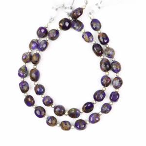 Perles lisses en améthyste cuivrée AAA, perles de pierres précieuses en turquoise cuivrée en vrac pour la fabrication de bijoux, fournies par un grossiste indien - Product Image 1