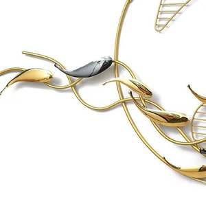 เหล็กหรูหราทันสมัยภาพศิลปะนามธรรมสีทองเป็นมิตรกับสิ่งแวดล้อมของตกแต่งผนังบ้านห้องนั่งเล่น/โรงแรม/ร้านอาหาร/สำนักงาน/ผนัง - Product Image 3