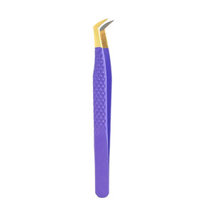 OEM prix de gros personnalisé pince à épiler en acier inoxydable pointe inclinée pince à cils volume à prise diamantée à maintien lisse - Product Image 1
