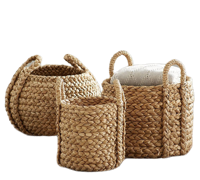 Panier en jacinthe d'eau écologique, fait main, léger, durable, moderne, pour rangement de salle de bain, multifonctionnel, décoratif