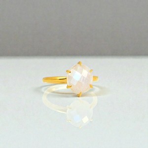 แหวนมูนสโตนสีรุ้งธรรมชาติ 8x12 มม. รูปไข่ - แหวนเงินแท้ 925 ขายส่ง - Product Image 1