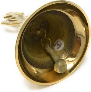 Campana de cena de latón de estilo religioso de 5,5 pulgadas de alto con mango de ancla artesanías de Metal hechas a mano para decoración técnica plateada de utilidad - Product Image 6