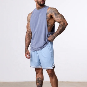 Vintage Style Washed <b>Acid</b> Sleeveless Tank Tops Hot Wholesale Pigment Dyed Singlets Breathable Gym Wear <b>Drop</b> Armhole Loose Fit - Product Image 3