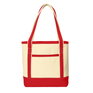 Durable Daily <b>Medium</b> Cotton Canvas Tote <b>Bags</b> Two-Tone Design Letters Long Zipper Eco-Friendly Reusable Advertising <b>Gift</b> - Product Image 6