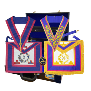 Mark Worshipful Master Masons Regalia Set Fine Crafted Breast Jewel & Hard Apron Case Disponible à des prix raisonnables - Product Image 6