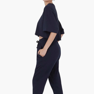 Gran oferta, ropa de gimnasio con hombros caídos, camiseta recortada para mujer, ropa de calle atlética de secado rápido de alta calidad, Tops del fabricante BD - Product Image 4