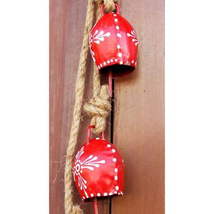 Hand Painted Indian 4 Metal <b>Bell</b> Hanging <b>Chime</b> Decorative Patio Garden Ornament with Rope Outdoor Hanging Decoration - Product Image 3