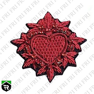 Broche de lujo hecho a mano personalizado corazón rojo bordado lingotes cuentas de alambre hecho a mano ropa accesorio Pin para fiesta regalo de boda - Product Image 2