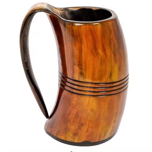 Taza vikinga de cuerno de cerveza ecológica personalizada de alta calidad, taza de café de tamaño personalizado hecha a mano por Crescent Crafts - Product Image 2