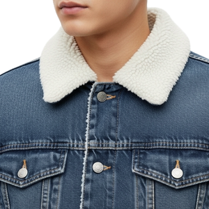 Mens Sherpa <b>Lined</b> Denim Jacket Winter Warm <b>Jean</b> Coat - Product Image 4