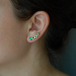 Piedra preciosa de ónix verde Natural romántica de alta calidad para mujer, piedra preciosa escaladora de diseño personalizado, piedra de ónix verde plateado - Product Image 4