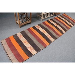 2.5x9.2 ft Vintage <b>Rug</b>, <b>Runner</b> Turkish <b>Rug</b>, Brown Moroccan <b>Rug</b> - Product Image 2
