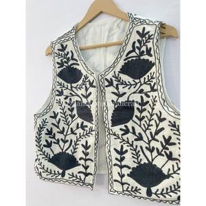 100% coton femmes gilets et gilets faits à la main court unisexe gilet manteau broderie florale gilet veste manteau bohème tenues - Product Image 4