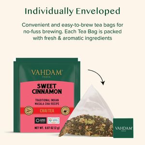 VAHDAM Sweet Cinnamon <b>Tea</b> (30 Pyramid <b>Tea</b> Bags) - Product Image 5