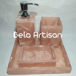 Resin Bathroom Set Luxury Accessories Elegant Design For Modern Home Hotel Spa And Wedding Decor Stylish Essential Organizer <b>Kit</b> - Product Image 1