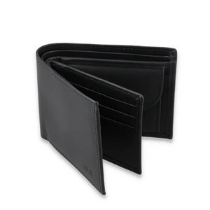 กระเป๋าสตางค์หนังสั้นสำหรับผู้ชายมีโซ่กันขโมยและมีตัวอักษรตกแต่งตรงกลางมีฝาปิดช่องใส่บัตรแบบพับ - Product Image 3