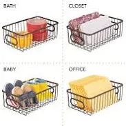 VISHAL HANDICRAFT Model 5667 Wire <b>Baskets</b> 1 Pack Metal Storage <b>Basket</b> Rectangle Carbon Steel Classic Style for Bathroom - Product Image 4