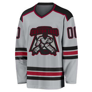 Maillot de Hockey sur glace personnalisé cousu nom et numéro maillots de crosse vierge à manches longues pratique vêtements de Hockey unisexe - Product Image 2