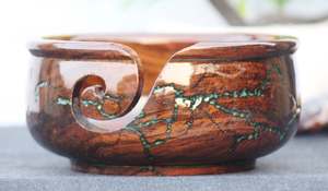 Cuenco para hilo de madera, figura de Lichtenberg, de resina y madera, grande, para tejer con ganchillo, con cuenco de almacenamiento gratuito - Product Image 6