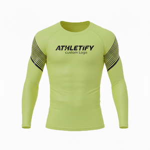 T-shirt de compression à manches longues pour homme, pour la salle de sport, la course à pied, l'entraînement sportif, respirant, évacuant la transpiration, vêtements de performance - Product Image 1