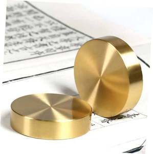 Circular <b>Metal</b> Eco-Friendly Multifunction Modern Design Vintage Gold Finish Paper <b>Weight</b> for Home Tabletop Decor - Product Image 1