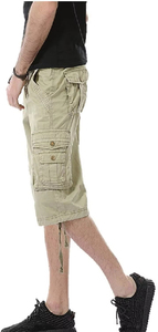 Pantalones cortos Cargo de algodón personalizados para hombre, pantalones de secado rápido, transpirables, patrón sólido, cintura media, antiarrugas, estilo callejero, gran oferta - Product Image 2