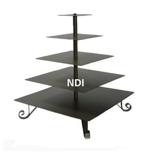 Diseño hecho a mano acabado dorado redondo comida pastel servidor soporte bodas fiesta cumpleaños pastel servir Metal pastel soporte - Product Image 6