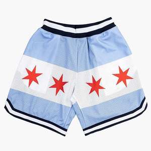 Pantalones cortos de baloncesto de malla de poliéster para hombre con logotipo personalizado al por mayor 2025 con bolsillos y cremallera - Product Image 1