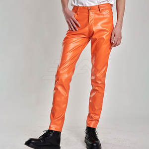 Pantalon en cuir pour homme décontracté léger de haute qualité, braguette à boutons, couleur unie, respirant, écologique, best-seller streetwear - Product Image 3