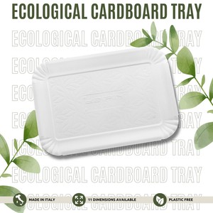 Barquette en papier rectangulaire blanche, jetable, écologique, résistante à la graisse, recyclable, à motif gaufré, de qualité alimentaire, pour usage commercial - Product Image 3