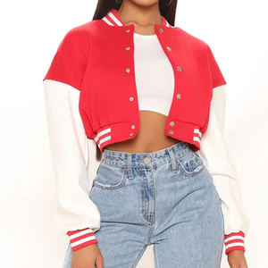 Veste d'université pour femmes avec logo design entièrement personnalisé Veste d'université pour femmes en tissu de laine de haute qualité - Product Image 5