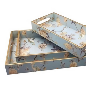 Bandeja de impresión de esmalte de madera de diseñador de alta calidad más vendida al por mayor última bandeja de madera para servir forma cuadrada - Product Image 3