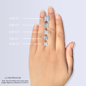 จี้เพชรทรงปรินเซสคัทเพาะเลี้ยงในห้องปฏิบัติการ ทองคำ 18K สำหรับงานหมั้น - Product Image 2