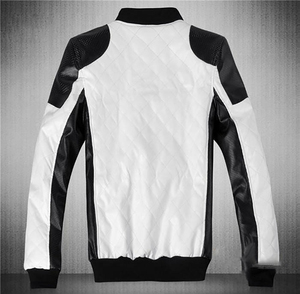Chaqueta Bomber Impermeable y Transpirable con Cuello Alto y Logotipo Frontal Personalizado en Blanco y Negro para Hombre, Gran Venta 2025 - Product Image 4