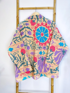 Handmade Suzani Hand <b>Embroidered</b> Short Kantha <b>Jacket</b> <b>for</b> <b>Women</b> Crewel Festival Special Gift <b>for</b> Her - Product Image 4