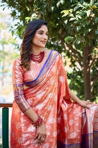 Qualité standard Festival Collection Lourd Banarasi Soie Saree avec chemisier femmes portent dames fête festival tenue quotidienne - Product Image 3