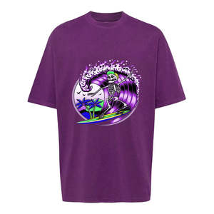 เสื้อยืดคอกลมสำหรับผู้ชายทรงโอเวอร์ไซส์250โพลีเอสเตอร์/ ผ้าฝ้ายสไตล์ฮิปฮอปป้องกันการเกิดขนแบบระบายอากาศแขนสั้น - Product Image 3