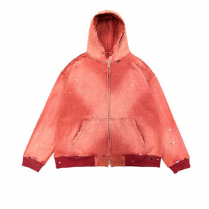 Sweat-shirt basique MOVATEXTILES, fabricant, haute qualité, 100% coton, 400g, délavé à l'acide, sweat-shirt délavé pour homme, fermeture éclair - Product Image 1