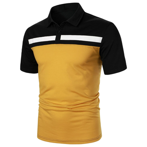 Camiseta de manga corta para hombre, Polo de Color bloqueado, informal, personalizada, de alta calidad, de verano - Product Image 2