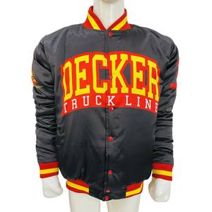 Veste de baseball noire personnalisée pour hommes avec col montant Service OEM Hot Selling Trending Graffiti Design Front Logo Placement - Product Image 1