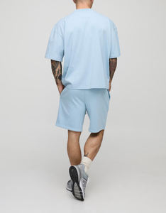 Conjunto de Camiseta de algodón de 2 piezas para hombre, cómodo uso diario, manga corta, cuello redondo, patrón sólido, 220 gramos de peso de tela - Product Image 2