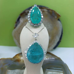 Luxury Jewelry Set Handmade Silver Necklace & <b>Ring</b> Wholesale High Quality Custom Design Trendy Gift - Product Image 1