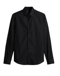 Chemise unie à manches longues et à col boutonné de marque personnalisée de haute qualité pour hommes, vêtements d'été à imprimé de poche en polyester facile à repasser - Product Image 2