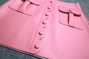 OEM ODM Supply Finish Genuine Leather Formal <b>Skirt</b> for <b>Women</b> with Button Closure Eco-Friendly Breathable <b>Pencil</b> <b>Skirt</b> - Product Image 4