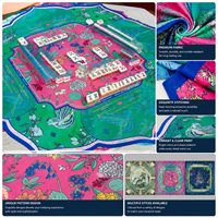 Nouveau tapis de mahjong chinois peint à la main 2026, tapis de jeu de table artistique en caoutchouc pour le mahjong américain