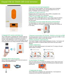 Ouyad VM III TWIN 6KW <span class=keywords><strong>ONDULEUR</strong></span> <span class=keywords><strong>Onduleur</strong></span> solaire à onde sinusoïdale pure Batterie solaire haute fréquence Conception indépendante 48VDC Double sorties - Product Image 5