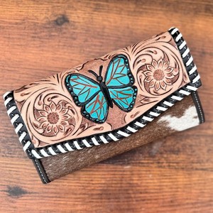 กระเป๋าคลัทช์ขนหนังวัวสีเทอร์ควอยส์ดีไซน์สวยสินค้ามาใหม่ดีไซน์สวย - Product Image 2