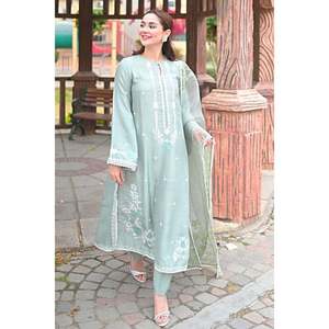 Conjunto de Camisa y Dupatta Chiffon Sorbet Elegance para Primavera/Verano - Product Image 5